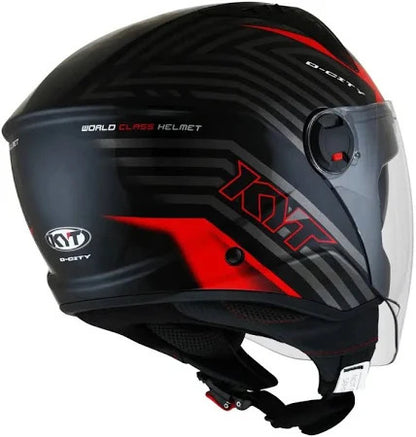 KYT D-City Lucent Black Red Helmet