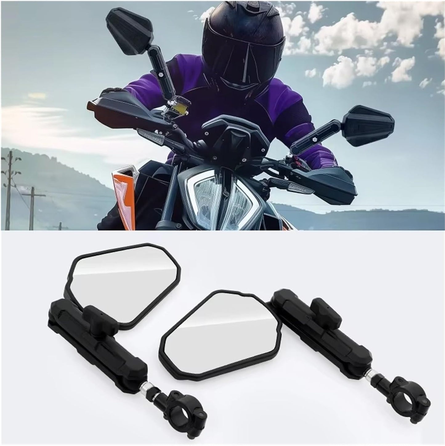 Motorcycle Folding Anti-Theft Rear View Mirror (Touring ADV)
