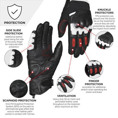 ViaTerra Holeshot – Black/Red Riding Gloves