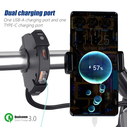 Aqua motorcycle Handlebar 30w USB plus C pin CHARGER
