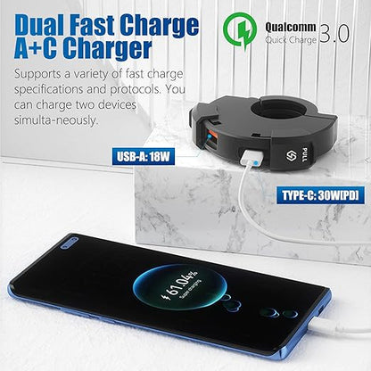 Aqua motorcycle Handlebar 30w USB plus C pin CHARGER