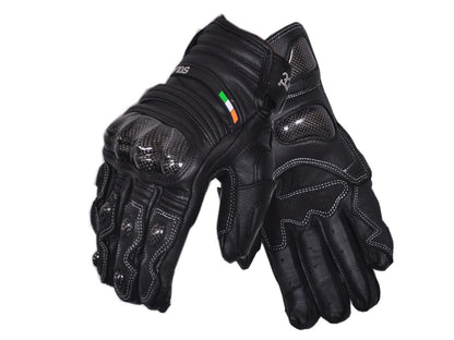 Solace Carbontec Semi Gauntlet Leather Gloves