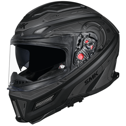 Smk Agnar Cyborg Gloss Black Grey Helmet - GL266 (ECE 22.06)