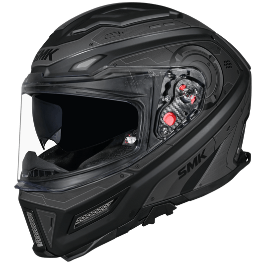 Smk Agnar Cyborg Gloss Black Grey Helmet - GL266 (ECE 22.06)