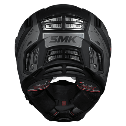 Smk Agnar Cyborg Gloss Black Grey Helmet - GL266 (ECE 22.06)