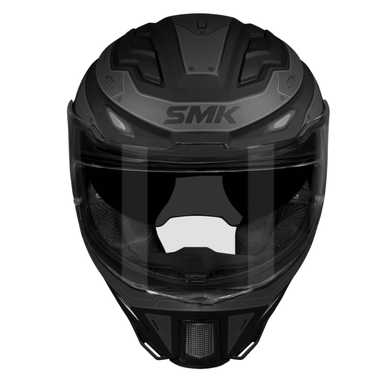 Smk Agnar Cyborg Gloss Black Grey Helmet - GL266 (ECE 22.06)