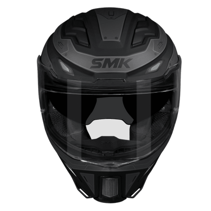Smk Agnar Cyborg Gloss Black Grey Helmet - GL266 (ECE 22.06)