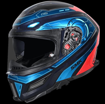 Smk Agnar Tektron GL535 TEAL CHROME Helmet