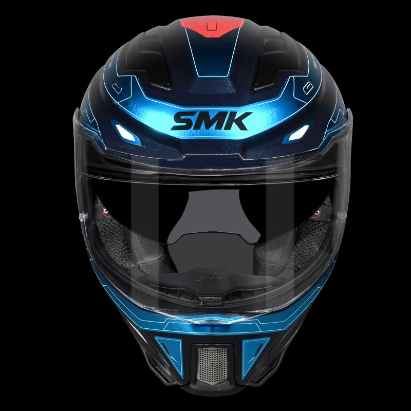 Smk Agnar Tektron GL535 TEAL CHROME Helmet