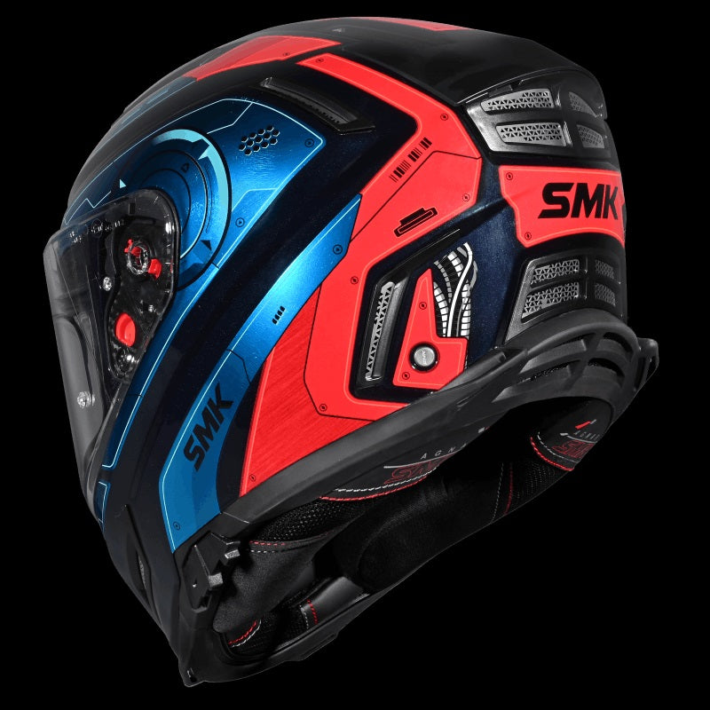 Smk Agnar Tektron GL535 TEAL CHROME Helmet