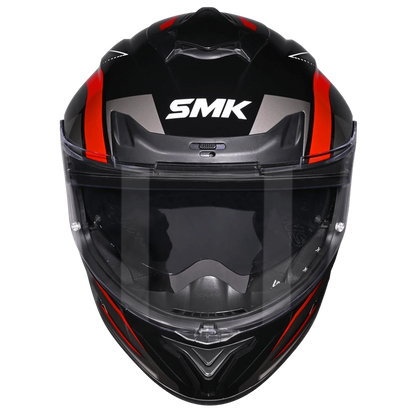 SMK Typhoon Azonix Matt Black Grey Red Helmet(MA263) ECE 22-06