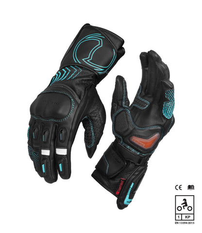 Rynox Advento Pro Black Blue Gloves - AH Helmets