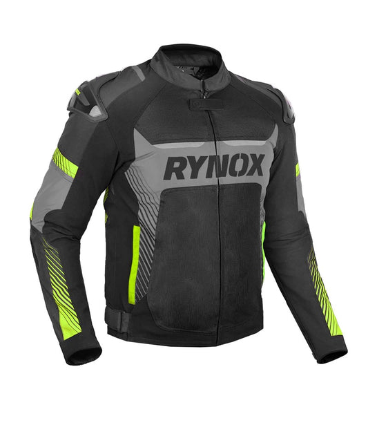 RYNOX APEX EVO CE CERTIFIED CLASS AA JACKET (BLACK-HI-VIZ) - AH Helmets