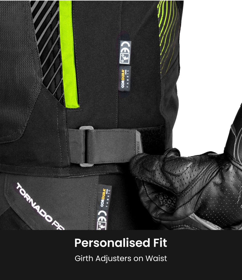 RYNOX APEX EVO CE CERTIFIED CLASS AA JACKET (BLACK-HI-VIZ) - AH Helmets