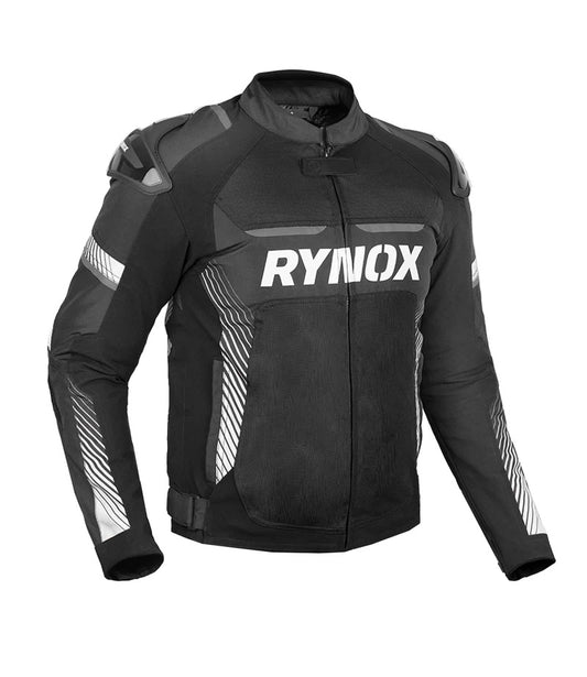 RYNOX APEX EVO CE CERTIFIED CLASS AA JACKET (BLACK-WHITE) - AH Helmets
