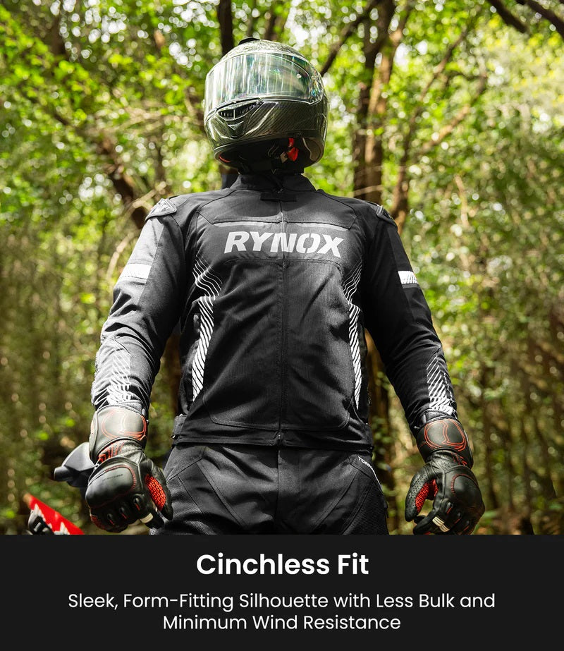 RYNOX APEX EVO CE CERTIFIED CLASS AA JACKET (BLACK-WHITE) - AH Helmets