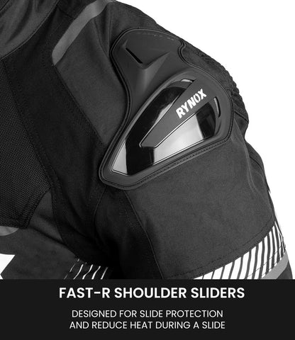 RYNOX APEX EVO CE CERTIFIED CLASS AA JACKET (BLACK-WHITE) - AH Helmets