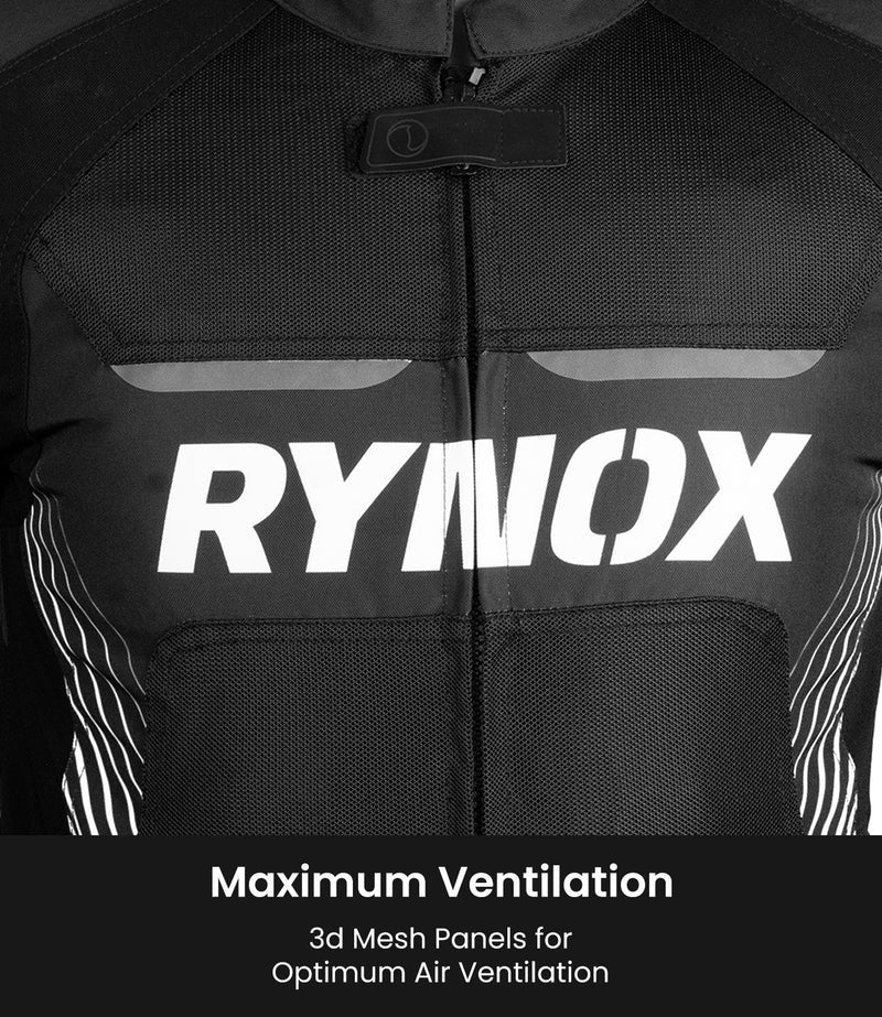 RYNOX APEX EVO CE CERTIFIED CLASS AA JACKET (BLACK-WHITE) - AH Helmets