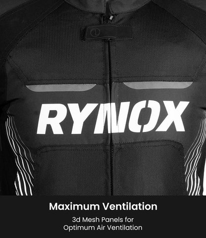 RYNOX APEX EVO CE CERTIFIED CLASS AA JACKET (BLACK-WHITE) - AH Helmets