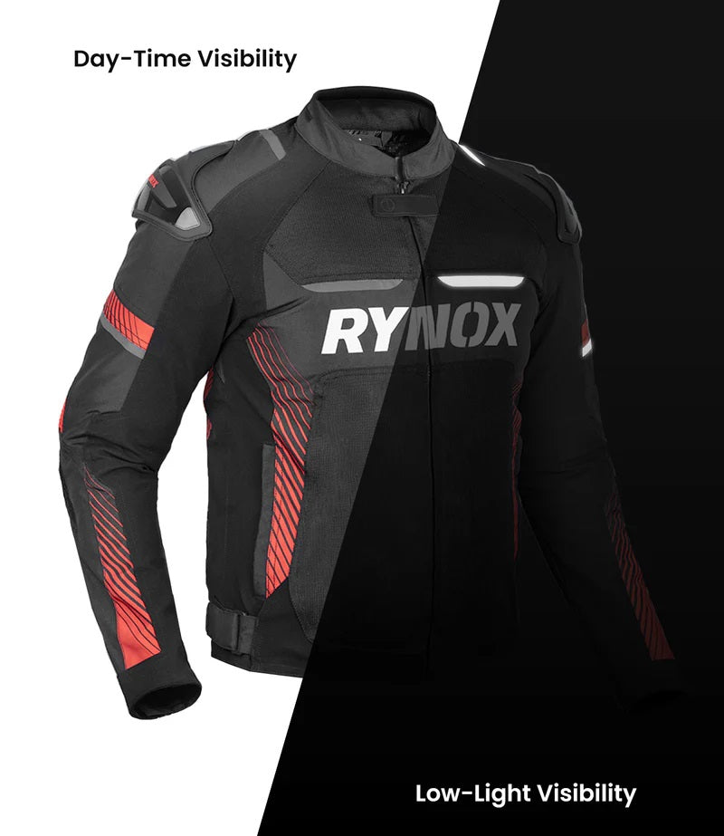 RYNOX APEX EVO CE CERTIFIED CLASS AA JACKET (BLACK-RED) - AH Helmets