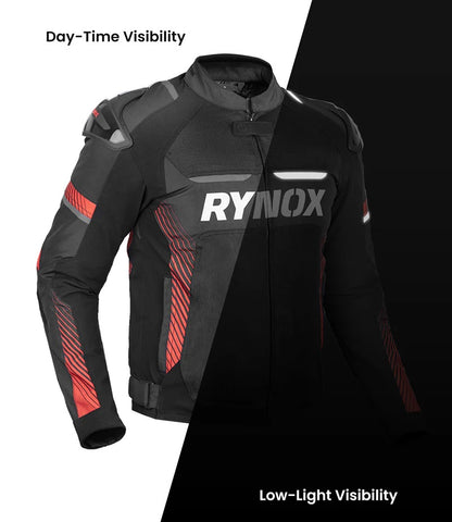 RYNOX APEX EVO CE CERTIFIED CLASS AA JACKET (BLACK-RED) - AH Helmets