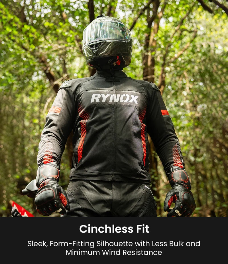 RYNOX APEX EVO CE CERTIFIED CLASS AA JACKET (BLACK-RED) - AH Helmets