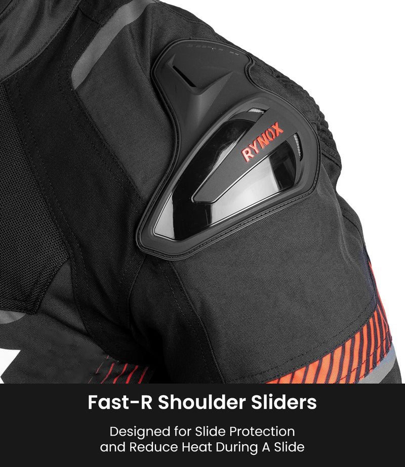 RYNOX APEX EVO CE CERTIFIED CLASS AA JACKET (BLACK-RED) - AH Helmets