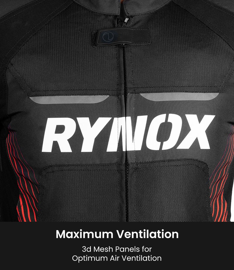 RYNOX APEX EVO CE CERTIFIED CLASS AA JACKET (BLACK-RED) - AH Helmets