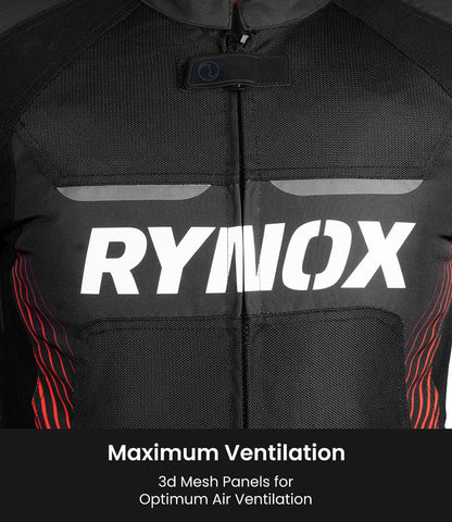 RYNOX APEX EVO CE CERTIFIED CLASS AA JACKET (BLACK-RED) - AH Helmets