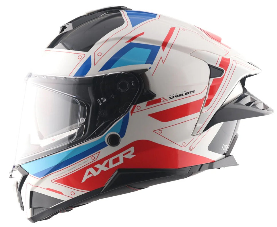 Axor Brutale Ryden White red Dual Spoiler helmets - AH Helmets
