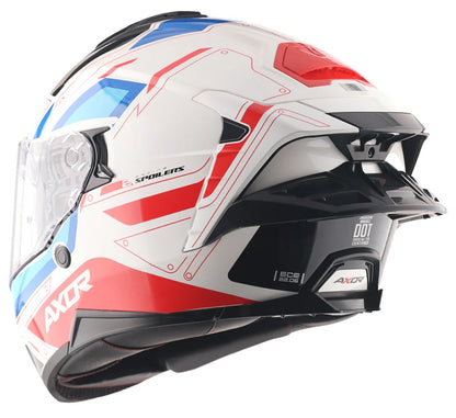 Axor Brutale Ryden White red Dual Spoiler helmets - AH Helmets