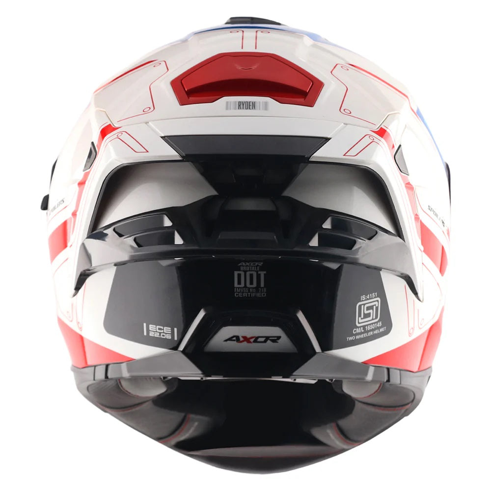 Axor Brutale Ryden White red Dual Spoiler helmets - AH Helmets
