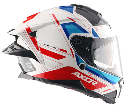 Axor Brutale Ryden White red Dual Spoiler helmets - AH Helmets