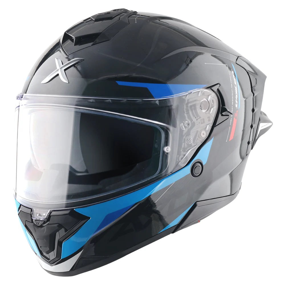 Axor Brutale Krytic Black Blue Dual Spoiler Helmet - AH Helmets