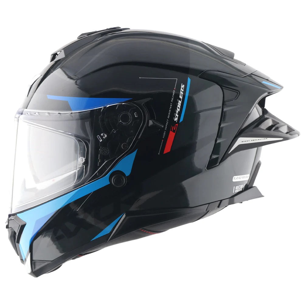 Axor Brutale Krytic Black Blue Dual Spoiler Helmet - AH Helmets