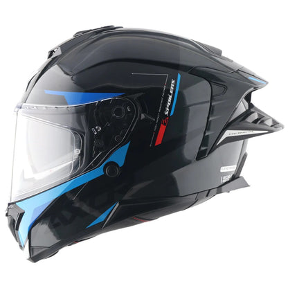Axor Brutale Krytic Black Blue Dual Spoiler Helmet - AH Helmets