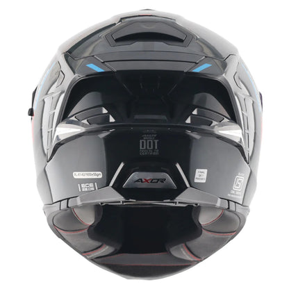 Axor Brutale Krytic Black Blue Dual Spoiler Helmet - AH Helmets
