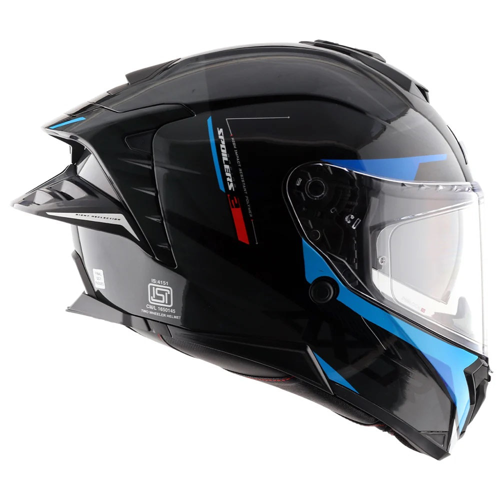 Axor Brutale Krytic Black Blue Dual Spoiler Helmet - AH Helmets
