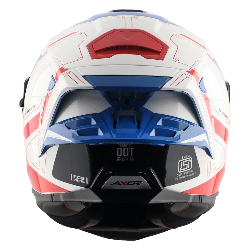 AXOR BRUTALE RYDEN DUAL SPOILER WHITE-RED HELMET