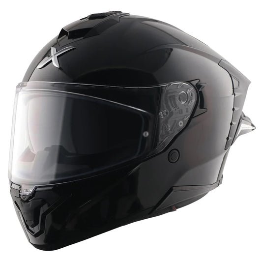 Axor Brutale Solid Gloss Black Dual Spoiler Helmet - AH Helmets