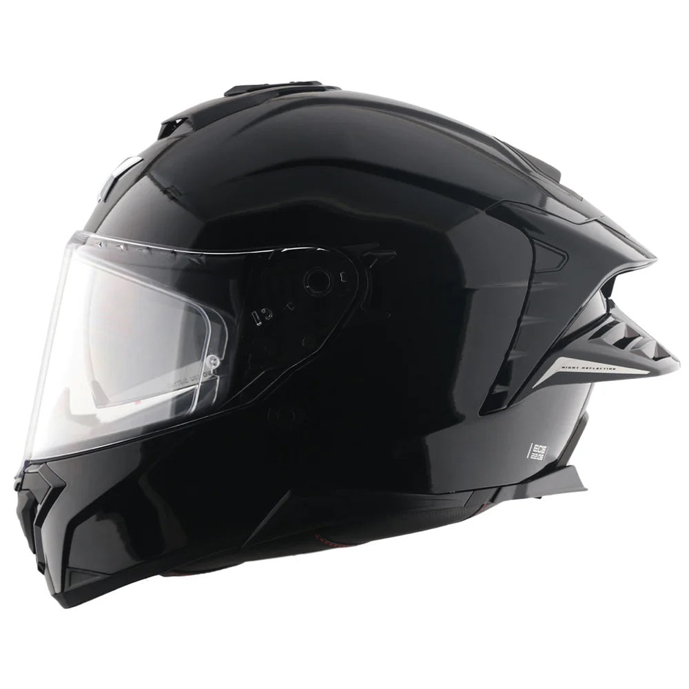 Axor Brutale Solid Gloss Black Dual Spoiler Helmet - AH Helmets