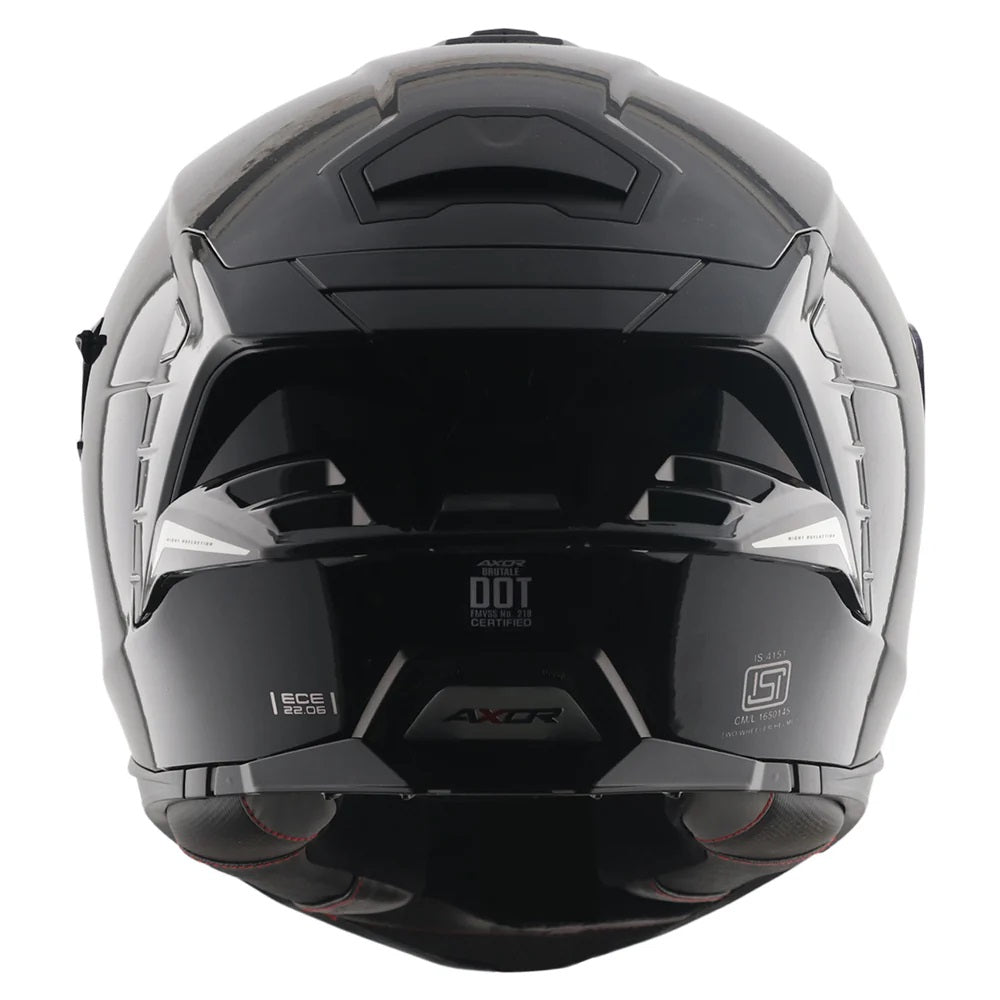 Axor Brutale Solid Gloss Black Dual Spoiler Helmet - AH Helmets