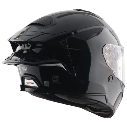 Axor Brutale Solid Gloss Black Dual Spoiler Helmet - AH Helmets
