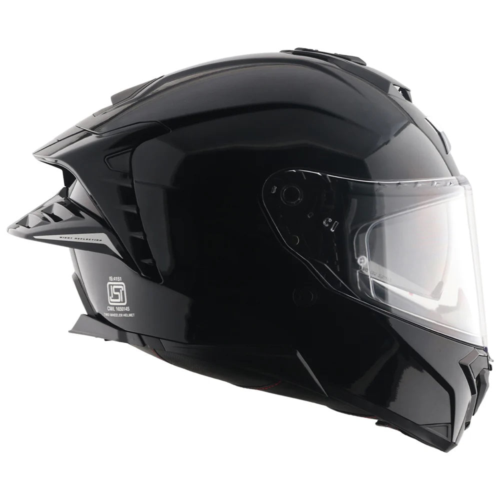 Axor Brutale Solid Gloss Black Dual Spoiler Helmet - AH Helmets