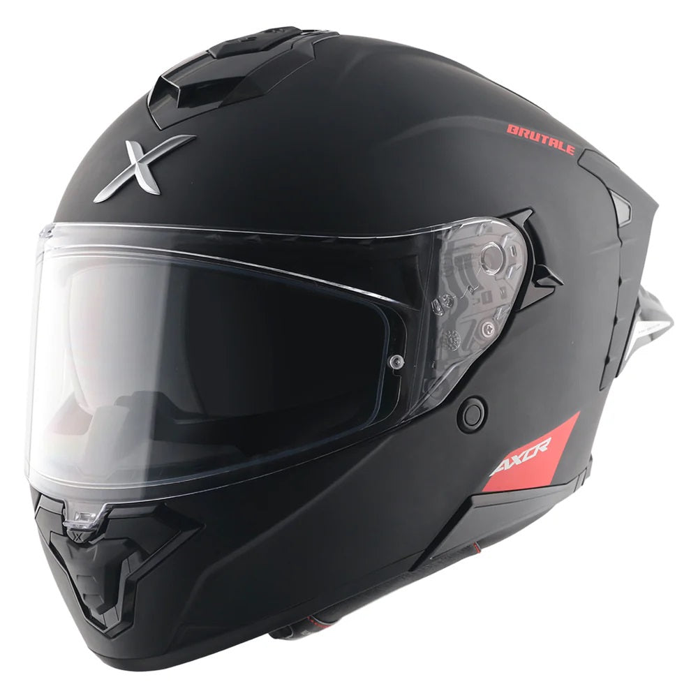 Axor Brutale Solid Matt Black Dual Spoiler Helmet - AH Helmets