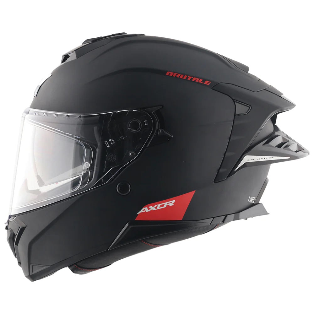 Axor Brutale Solid Matt Black Dual Spoiler Helmet - AH Helmets