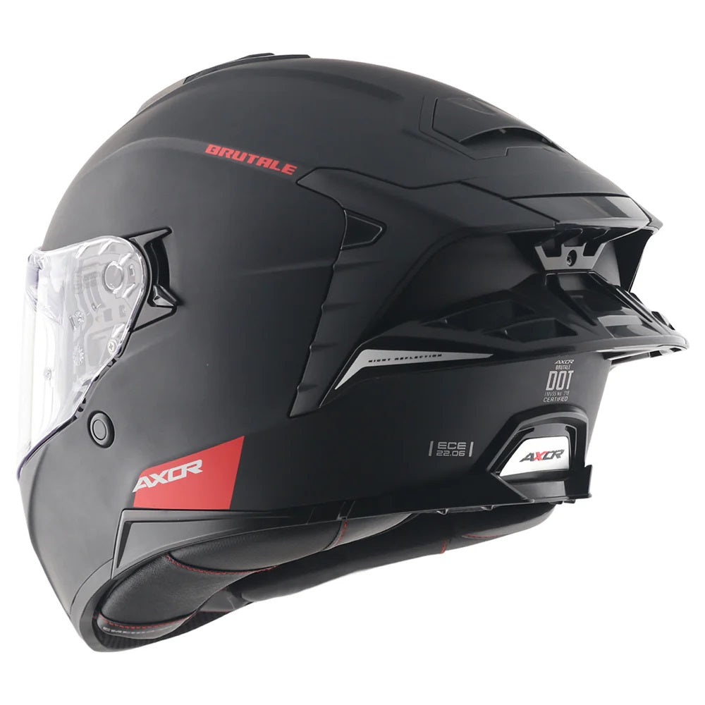 Axor Brutale Solid Matt Black Dual Spoiler Helmet - AH Helmets