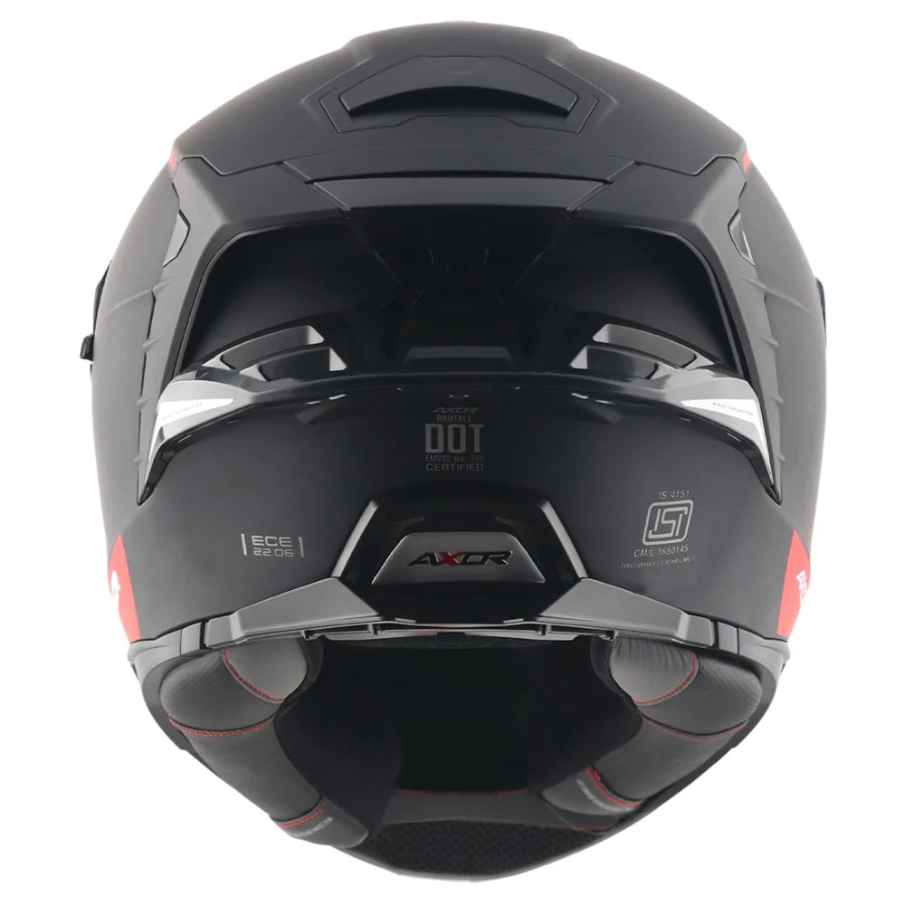 Axor Brutale Solid Matt Black Dual Spoiler Helmet - AH Helmets