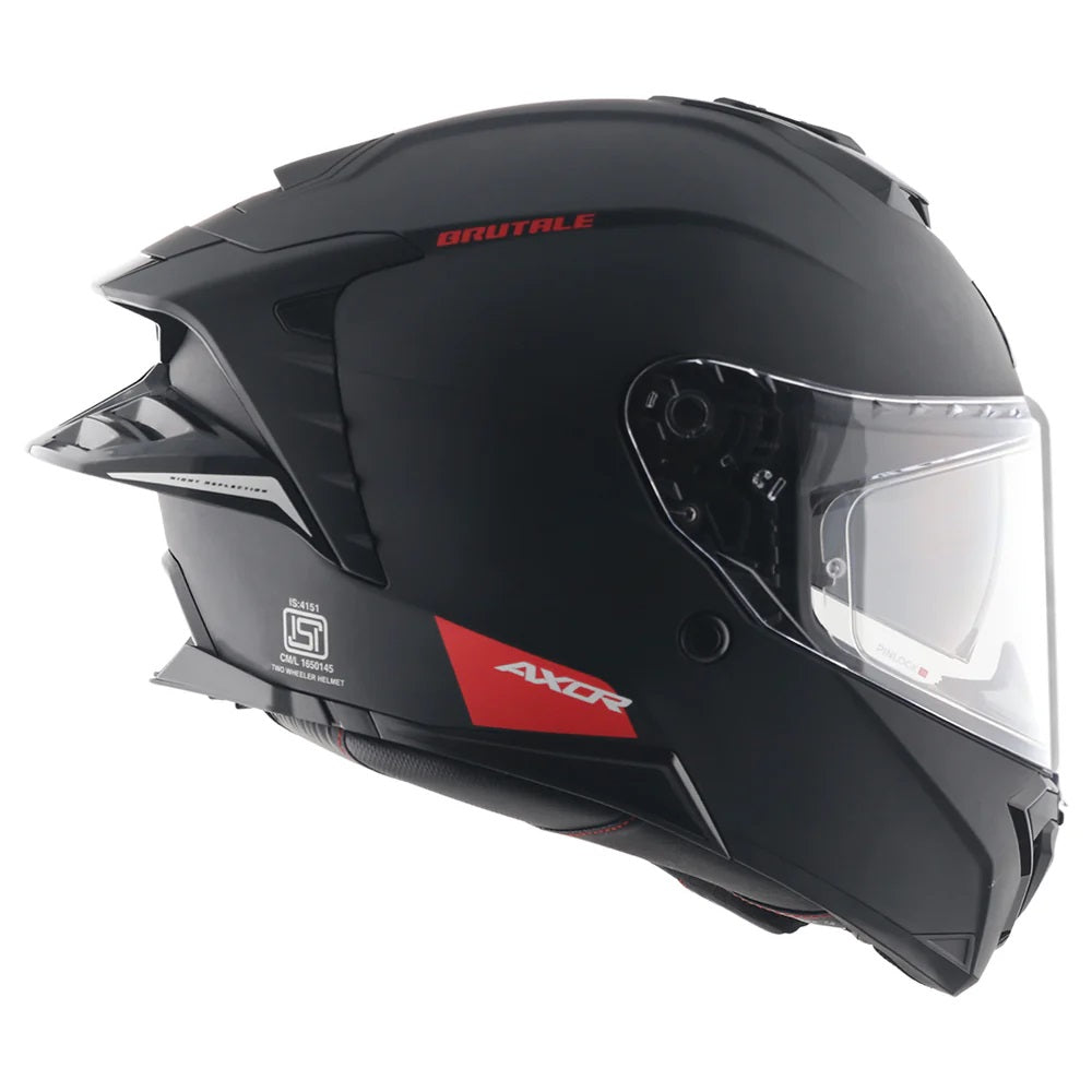Axor Brutale Solid Matt Black Dual Spoiler Helmet - AH Helmets