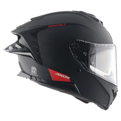 Axor Brutale Solid Matt Black Dual Spoiler Helmet - AH Helmets